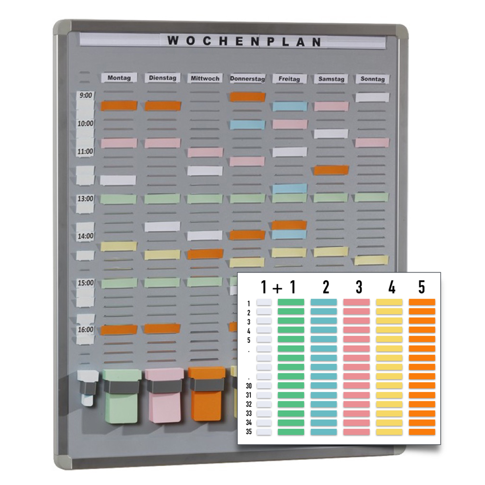 T-Card Systemtafel - 35 Einsteckfächer + Zubehör - 3 Größen