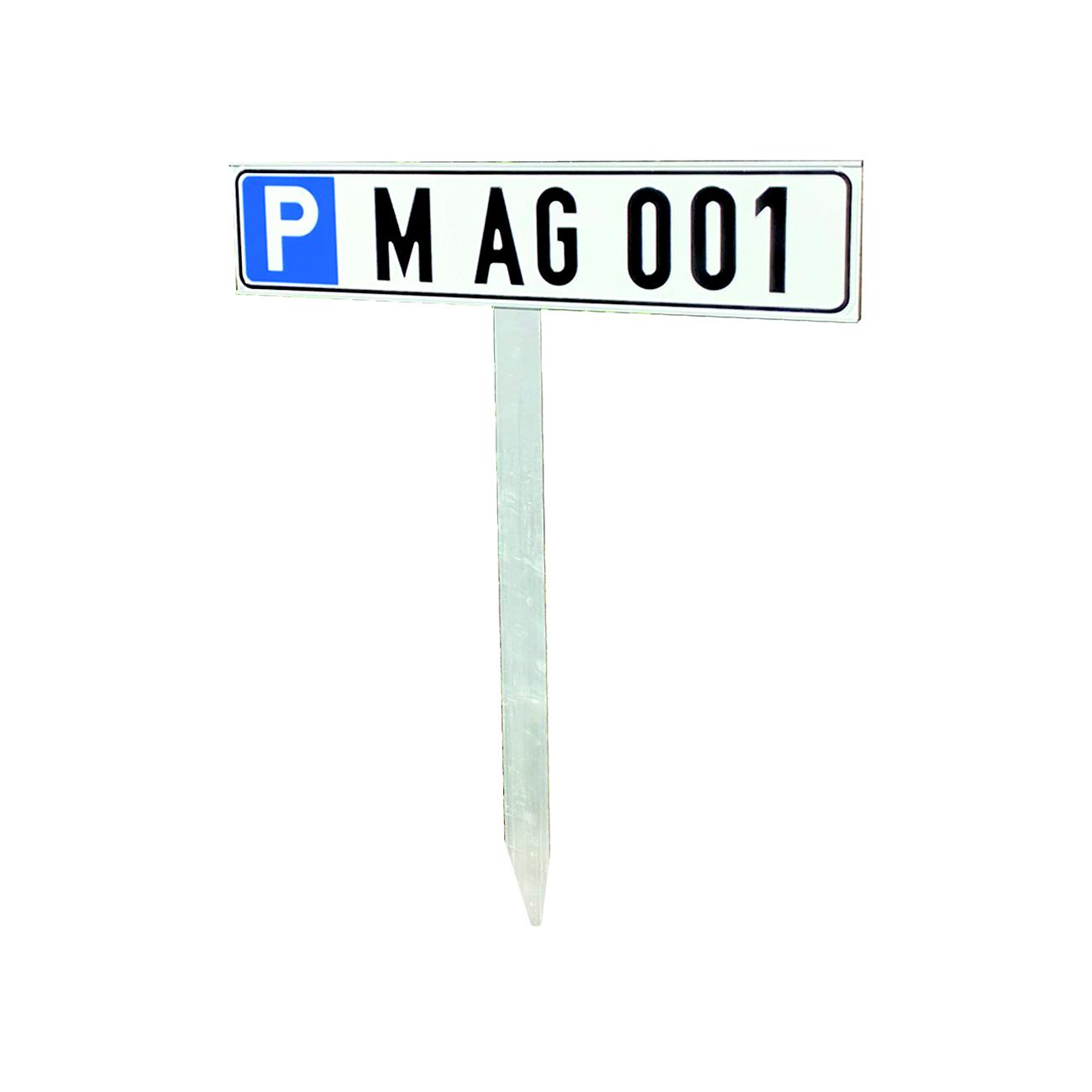 10-90-097-0-00-058-einschlagpfosten-erdspiess-fur-parkplatzschilder-520-x-110-cm-aluminium-mit-einschubnut-905543-y-01-f51960 Einschlagpfosten mit Erdspieß und Schilderhalterung - für Parkplatzschilder 52,0 x 11,0 cm - und Zubehör