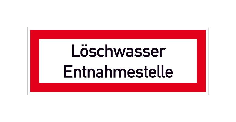 Hinweisschild für die Feuerwehr - Löschwasser Entnahmestelle