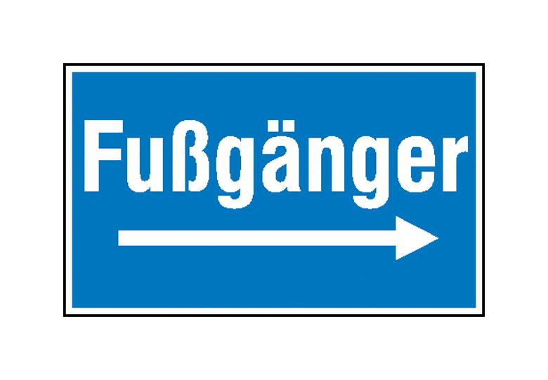 39-25-247-0-00-058-hinweisschild-zur-baustellenkennzeichnung-fussganger-mit-richtungspfeil-nach-rechts-115018-07156e Hinweisschild zur Baustellenkennzeichnung - Text: Fußgänger - Symbol: Richtungspfeil nach links oder rechts