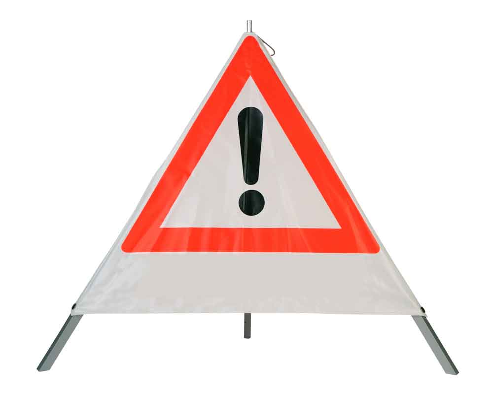 39-25-126-0-00-05-056-achtung-6630dc Safety Faltsignal - Grundfarbe weiß, verschiedene Symbole/Texte möglich,