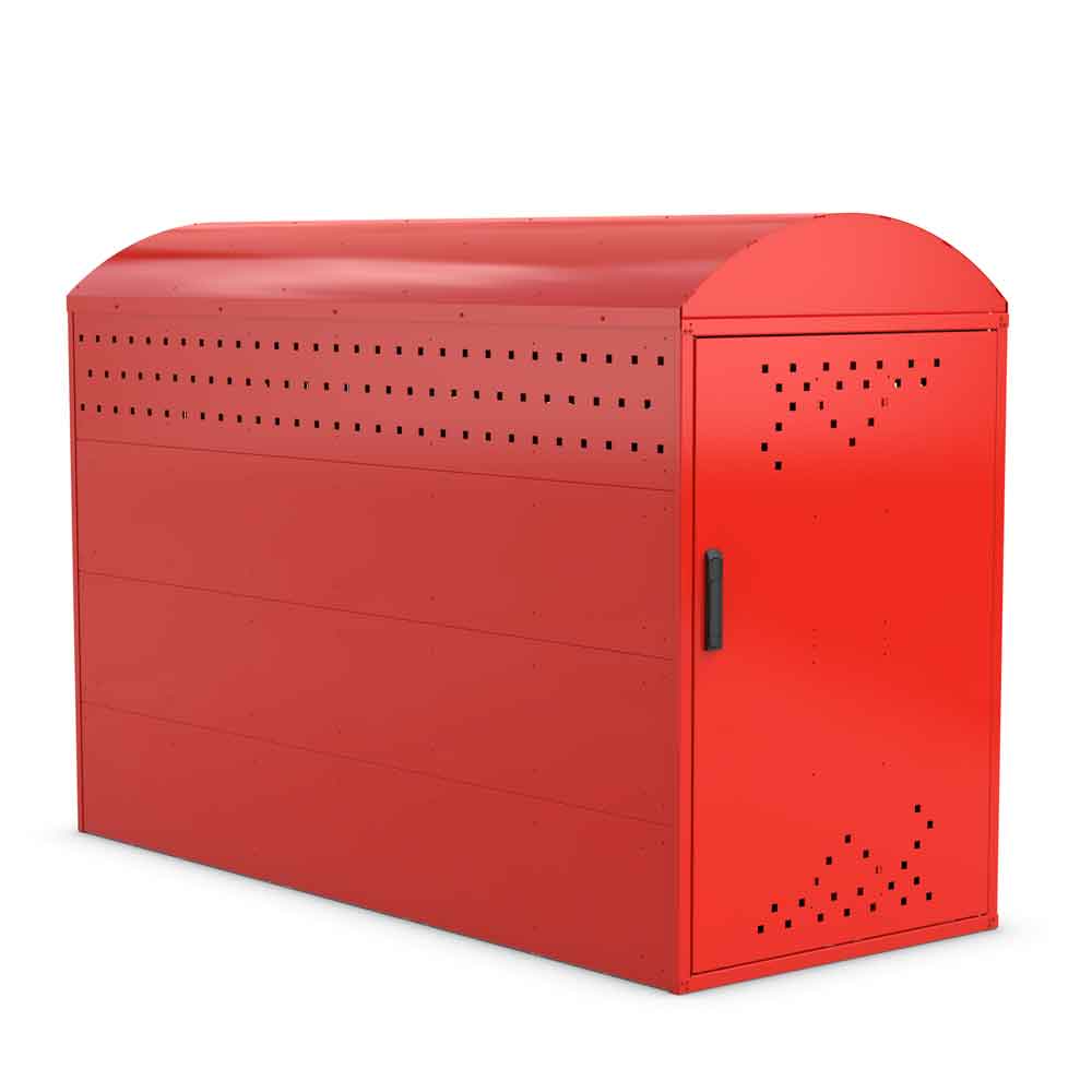 Fahrradgarage BikeBox 1 B - Stahlblechkonstruktion mit Bogendach - RAL Farbe nach Wahl Fahrradgarage BikeBox 1 B - Stahlblechkonstruktion mit Bogendach - RAL Farbe nach Wahl