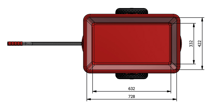 Outdoor-Handwagen mit Kunststoffmulde - feuerverzinkt - Vollgummi-Bereifung - Tragkraft 200 kg