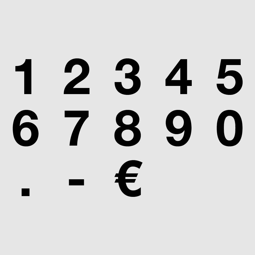 Zahlen 0-9 - Folie - Block Modern - Höhe 20-100 mm - 3 Farben Zahlen 0-9 - Folie - Block Modern - Höhe 20-100 mm - 3 Farben