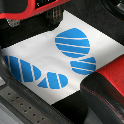 20-40-319-0-00-09-001-fussmatte-motiv-d65667 Einweg-Teppichschoner - PKW - Folie-Krepp-Papier - in 3 Ausführungen