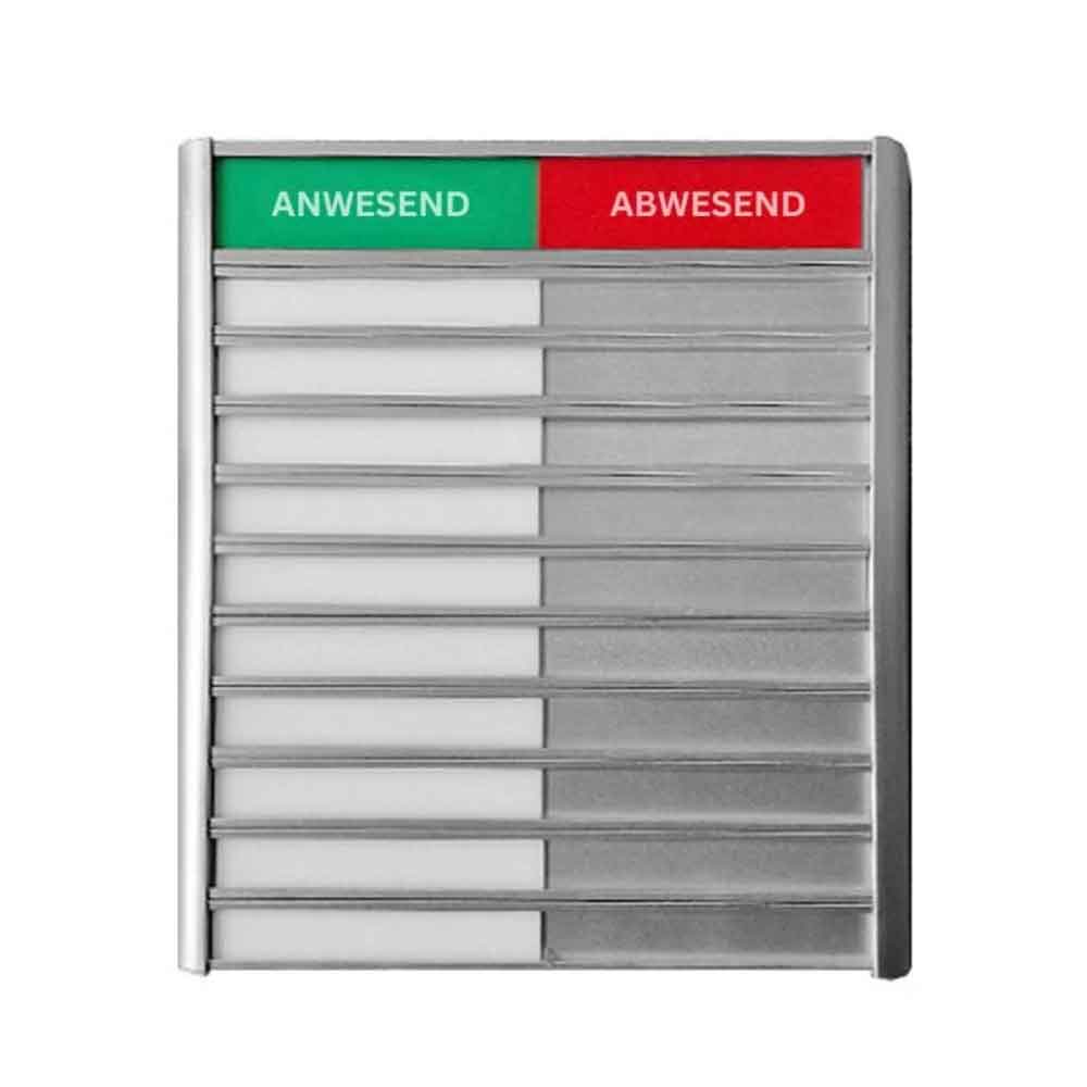 Anwesenheitstafel Business "Anwesend-Abwesend" - in 3 Ausführungen