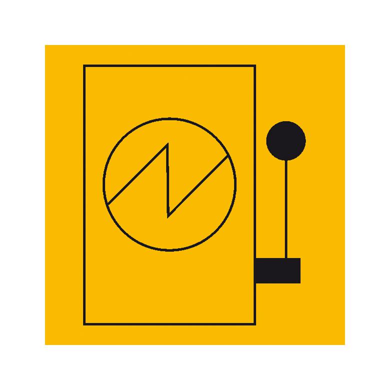 Hinweisschild - Elektrotechnik - Hauptschalter (Symbol)