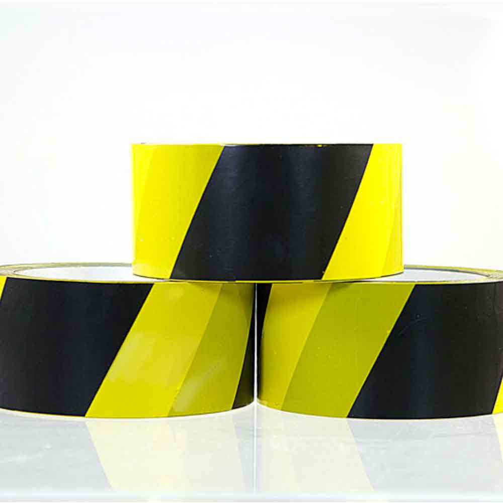 Selbstklebendes PVC-Packband - Warnband - Gelb/Schwarz