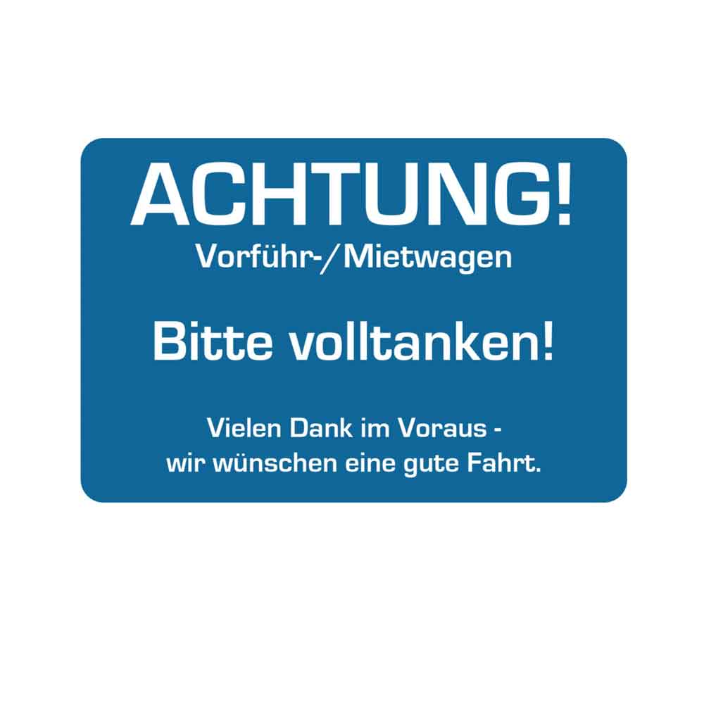 Kundendienst-Aufkleber - für Kraftfahrzeuge - mit unterschiedlichen Hinweistexten Kundendienst-Aufkleber - für Kraftfahrzeuge - mit unterschiedlichen Hinweistexten