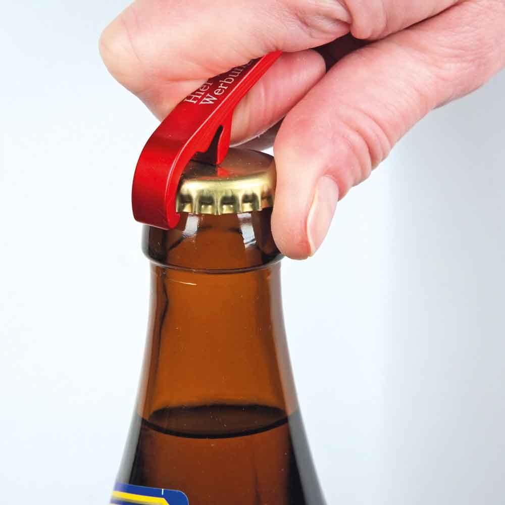 Schlüsselanhänger "DOLCE" - mit Flaschenöffner - aus Aluminium