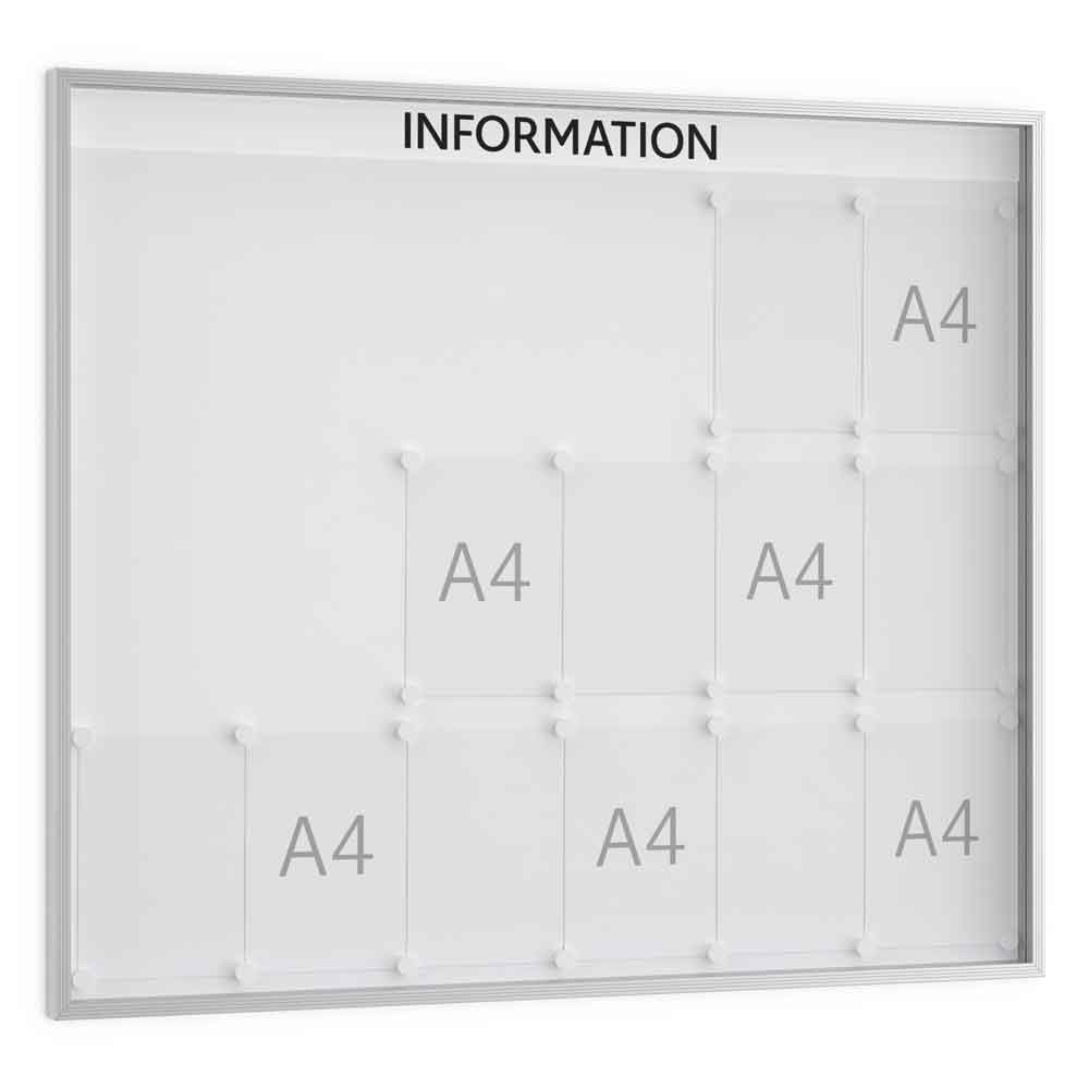 Schaukasten Standard-Tafel L - 18 x DIN A4 - für Innenbereiche