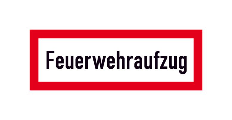 Hinweisschild für die Feuerwehr - Feuerwehraufzug