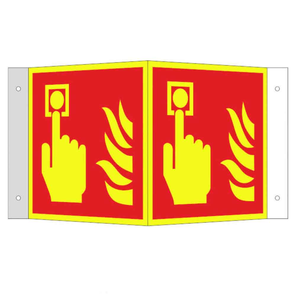 Brandschutzschild PLUS - Brandmelder - Winkel - langnachleuchtend + tagesfluoreszierend