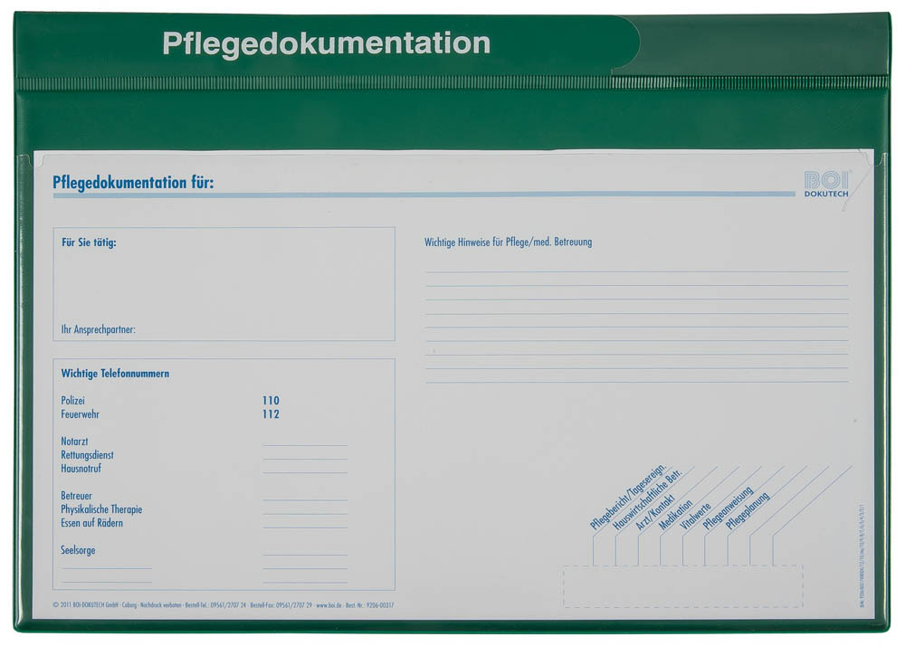 PVC Pflegedokumappe "system-line" - in 3 Farben