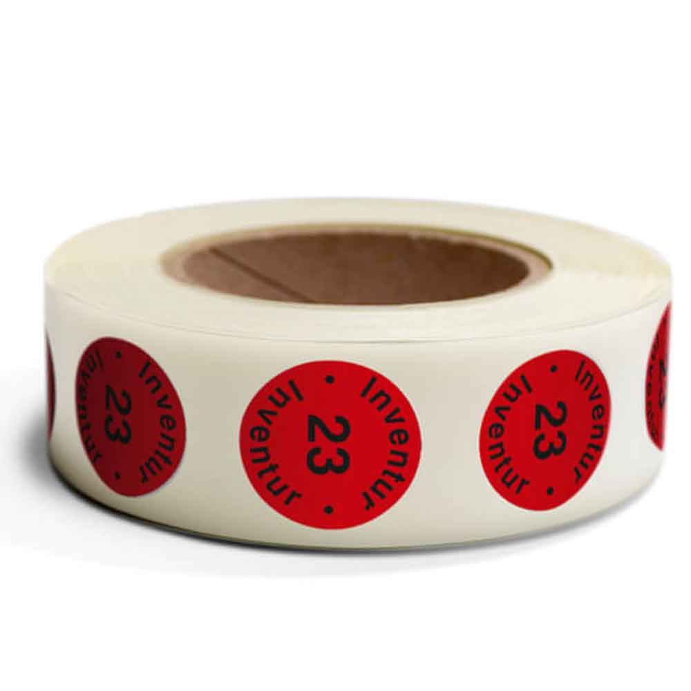 Inventur-Etiketten - Text: Inventur - mit Jahreszahl - in 4 Farben Inventur-Etiketten - Text: Inventur - mit Jahreszahl - in 4 Farben