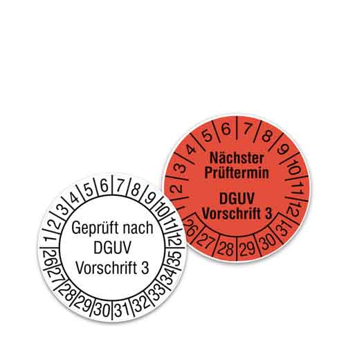 Prüfplaketten nach Vorschrift