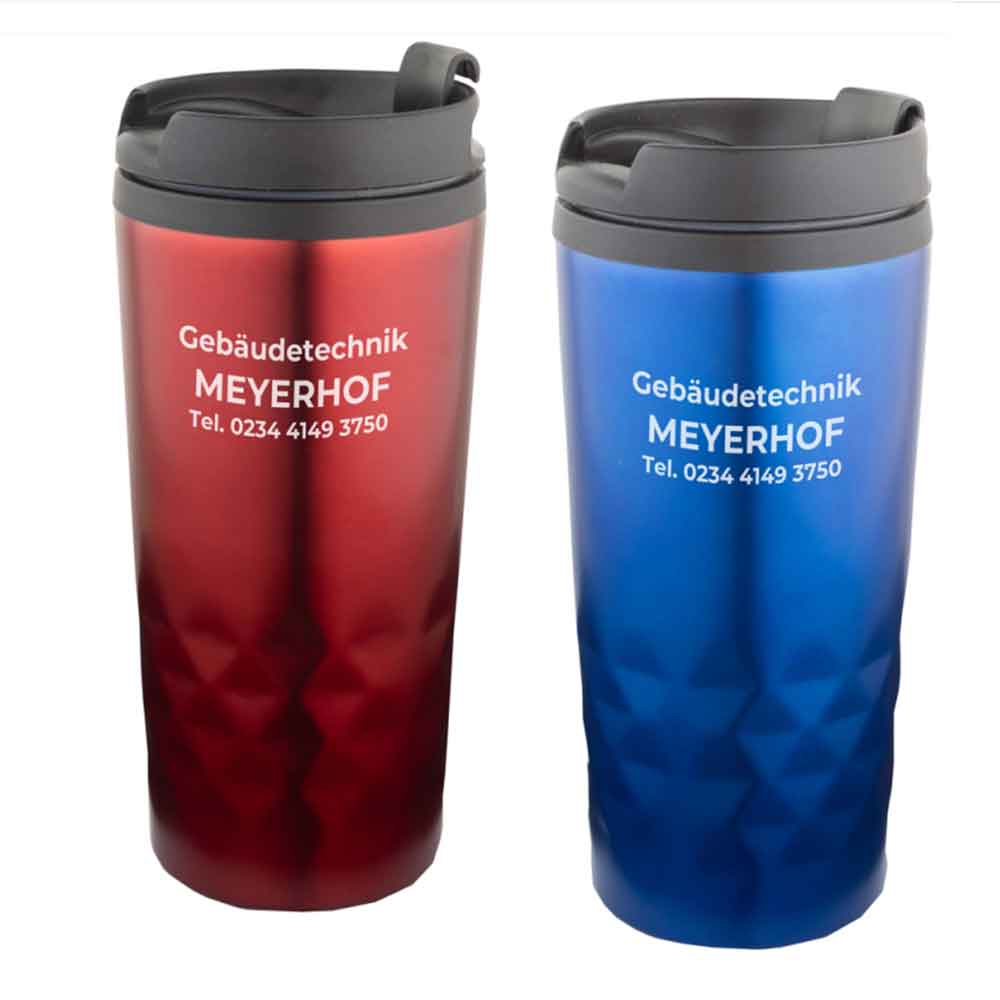 Thermo-Trinkbecher "OUTDOOR" - doppelwandig mit Schraubdeckel - 2 Farben Thermo-Trinkbecher "OUTDOOR" - doppelwandig mit Schraubdeckel - 2 Farben