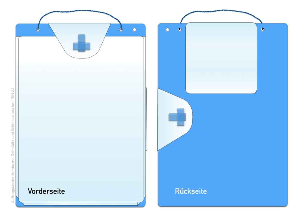 Auftragstasche "JUMBO" - DIN A4 - XXL Dehnfalte und Fach
