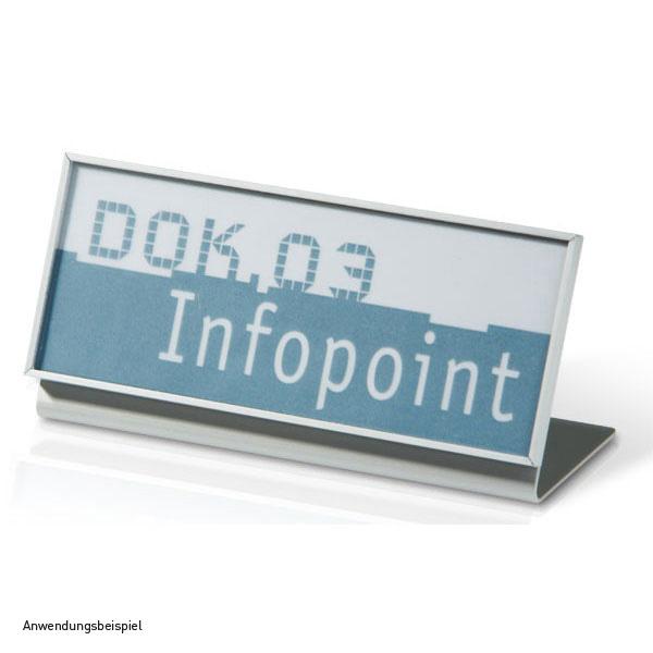 40-11-100-0-00-058-new-age-tischaufsteller-mit-schild-edle-optik-silber-matte-aluminiumprofile-na5050-53e841 NEW AGE Tischaufsteller mit Schild - Aluminiumfuss