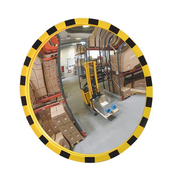 Industriespiegel Eucryl - rund - Gelb/Schwarz - für Innen- und geschützte Außenbereiche