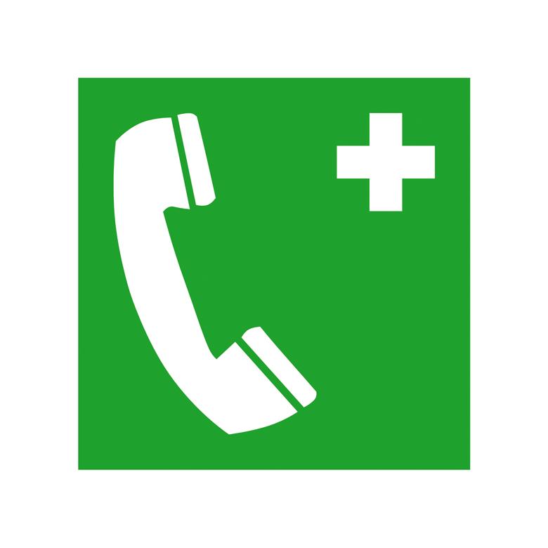 Erste-Hilfe-Schild - Notruftelefon