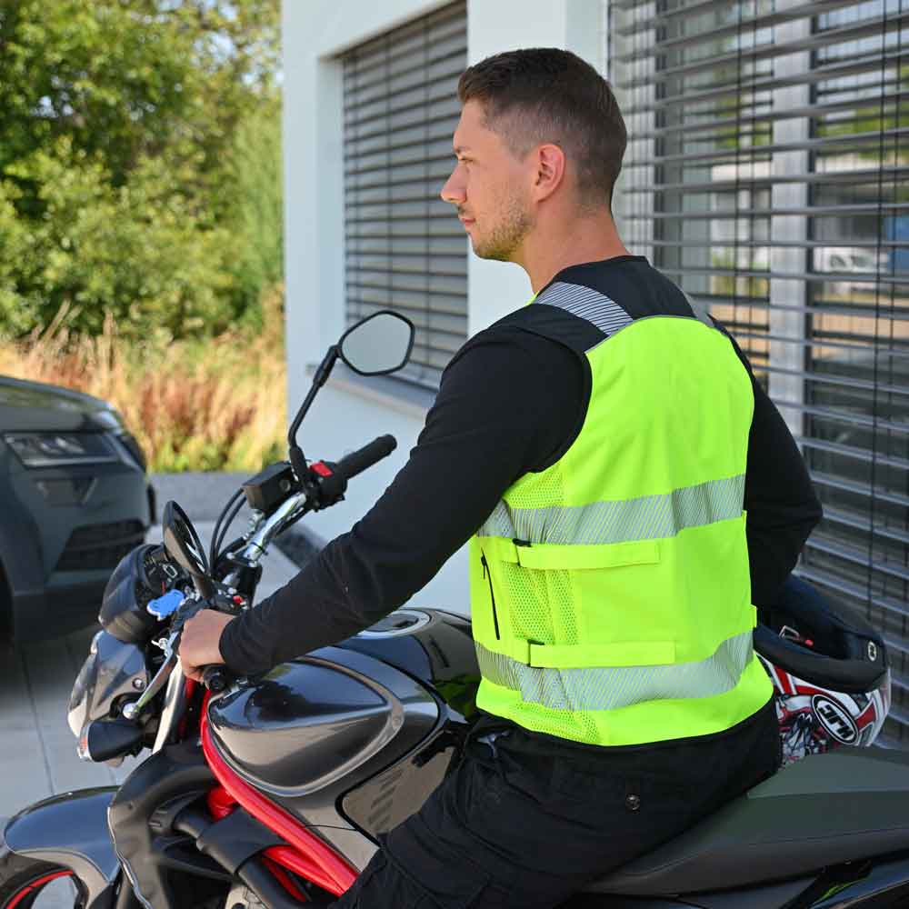 Korntex® Hi-Vis Mesh Motorradweste „Naxos“ - Farbe Signal-Gelb