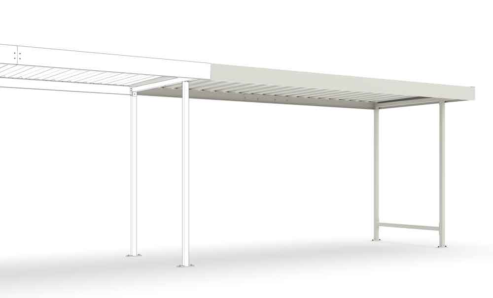 Materialüberdachung Leipzig L15 - als Bausatz - RAL 9002 Grauweiss Materialüberdachung Leipzig L15 - als Bausatz - RAL 9002 Grauweiss