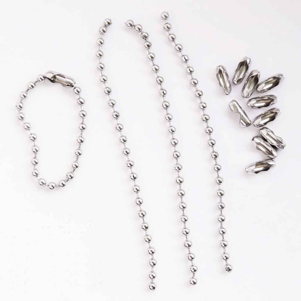 Kugelkette Edelstahl - 100 mm lang - in 2 Stärken Kugelkette Edelstahl - 100 mm lang - in 2 Stärken