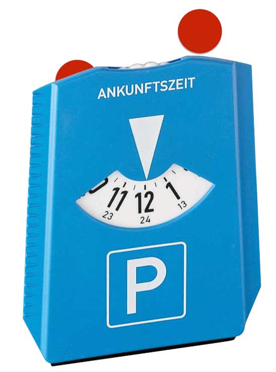 Parkscheibe "TIME" - Hartkunststoff - 2 Einkaufschips