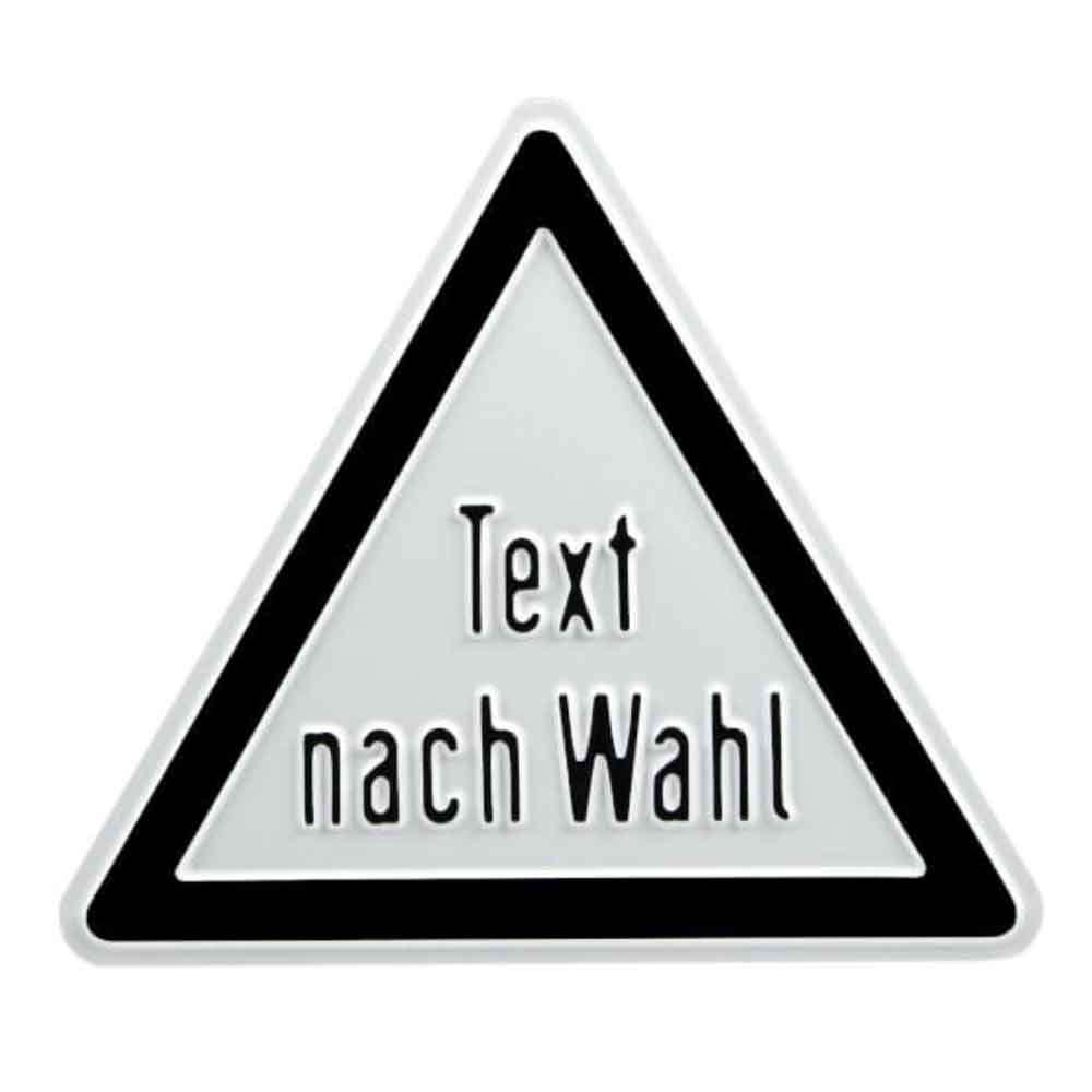 Individuell gefertigtes Aluminiumsschild - geprägt - Dreieck - mit Wunschtext und Grundfarbe nach Wahl Individuell gefertigtes Aluminiumsschild - geprägt - Dreieck - mit Wunschtext und Grundfarbe nach Wahl
