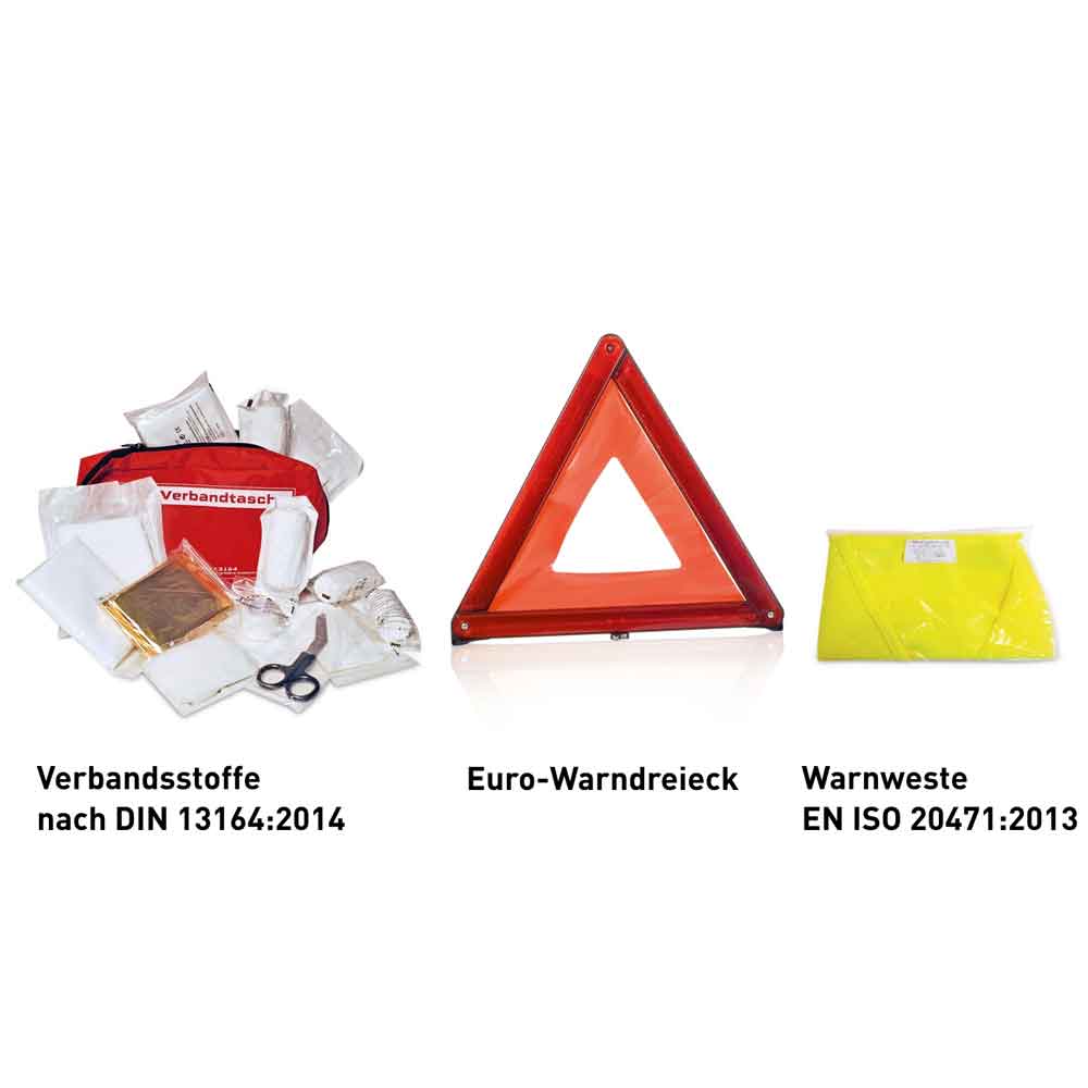 KFZ-Verbandtasche - SAFE TRIO MIT STANDARDMOTIV - 3 Farben