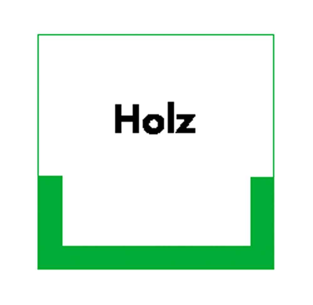 Abfallkennzeichnung - Textschild - Holz