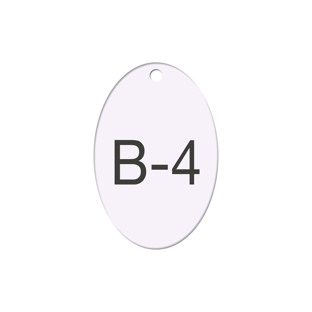 Schlüsselanhänger - Ovalform - Alu Silber matt - "Alpha-Numero" - mit Bohrung