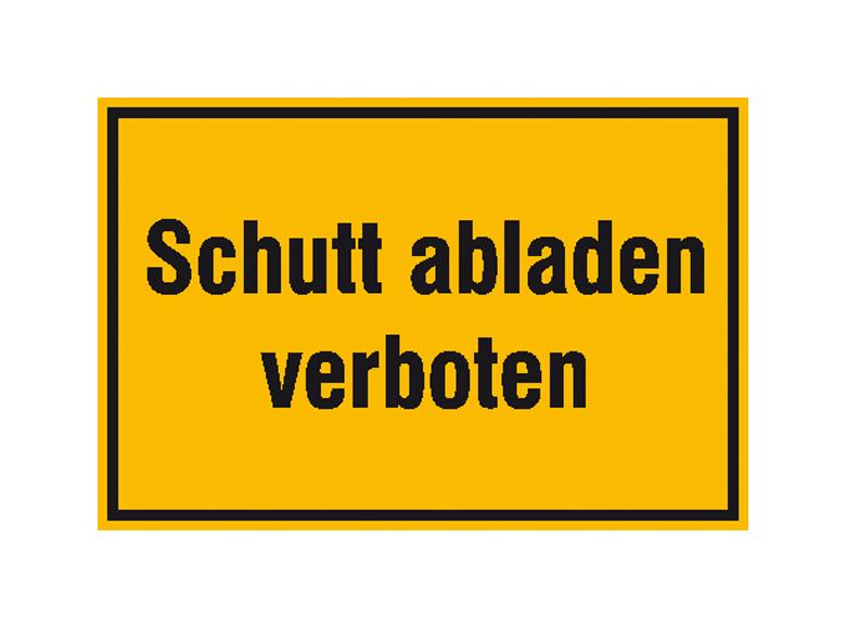 Hinweisschild - Wald- und Freizeitanlagen - Text: Schutt abladen verboten