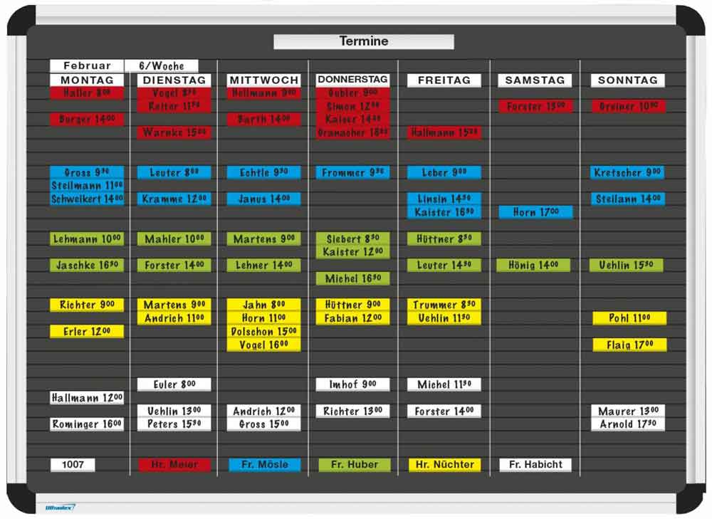 Planrecord Tafelset 1-Wochenplanung - Stecktafel mit Zubehörsatz