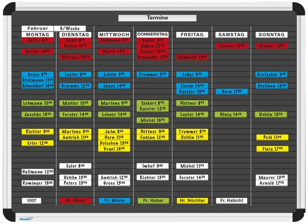 20-20-138-1-00-02-060-planrecord-tafelset-1-wochenplanung-9f20e1 Planrecord Tafelset 1-Wochenplanung - Stecktafel mit Zubehörsatz