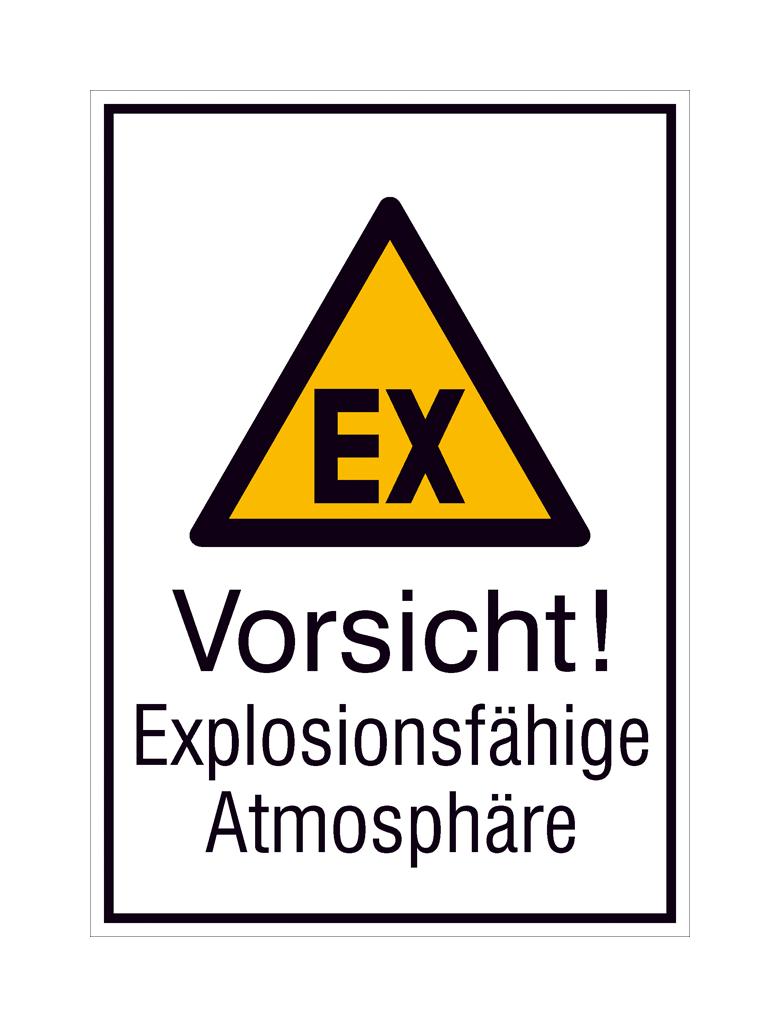 Warn-Kombischild - Vorsicht! Explosionsfähige Atmosphäre