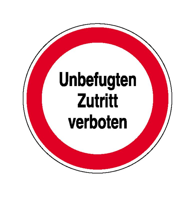 Hinweisschild - Betriebskennzeichnung - Unbefugten Zutritt verboten