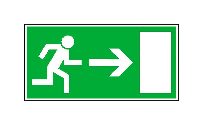 Fluchtwegschild - Rettungsweg rechts