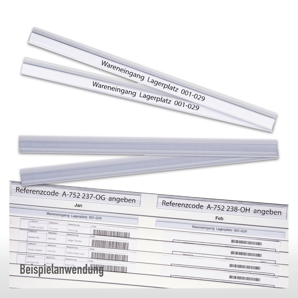 Selbstklebe-Klarsichtleisten für Flexiplan-Beleg-Planungstafeln - 220 m x 15 mm