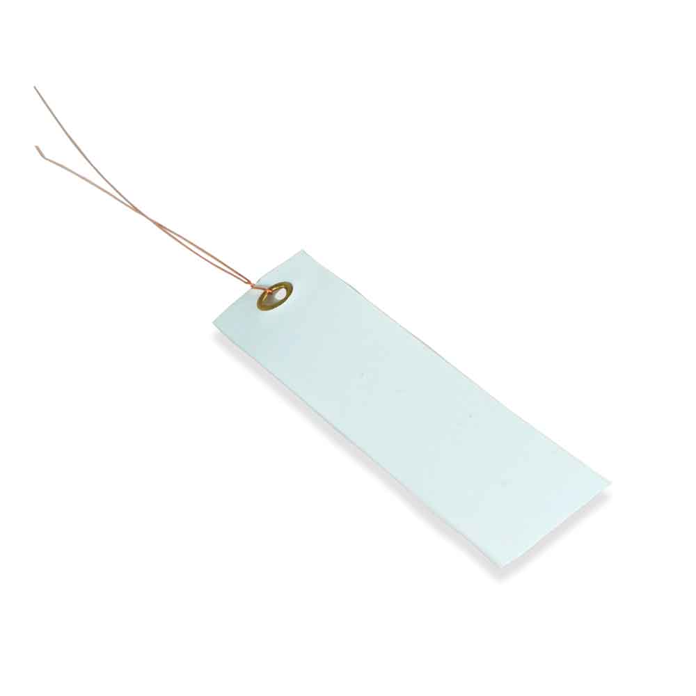 20-30-061-0-00-06-003-pvc-haengeetiketten-weiss-100-30-mm-1e7dc7 PVC-Hänge-Etiketten - mit Draht - Format 100 x 30 mm - 8 verschiedene Farben