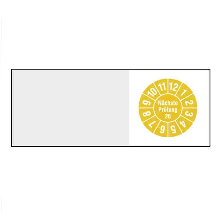 Kabelprüfplakette - Nächste Prüfung - in Jahresfarbe