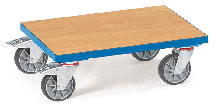 13582-fb03c5 Eurokasten-Roller - Ladefläche 605 x 405 mm - Höhe 209 mm - mit Bodenplatte - Tragkraft 250 kg
