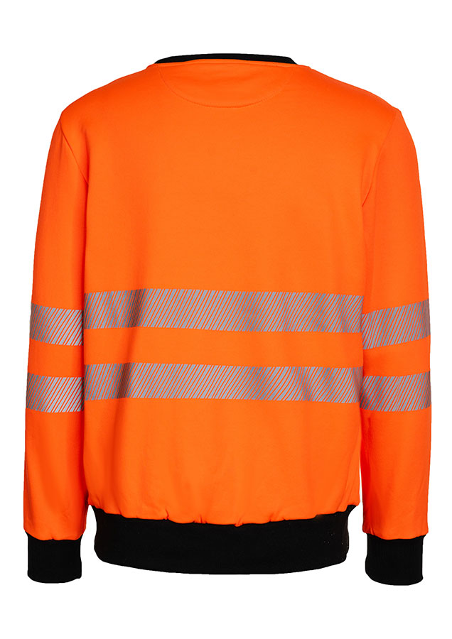 Korntex® - EOS - Hi-Vis Sweatshirt mit schwarzer Brustpartie - Signal-Orange/Schwarz - 3XL