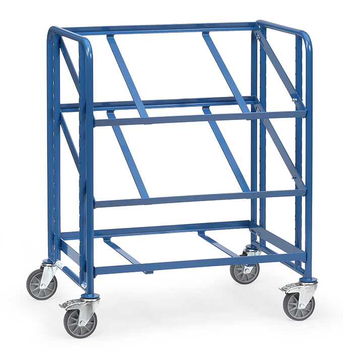 2390_fetra_eurokastenwagen-49ec04 Eurokastenwagen - offene Rahmen - 3 Ladeflächen L 820 x B 610 mm - Tragkraft 250 kg