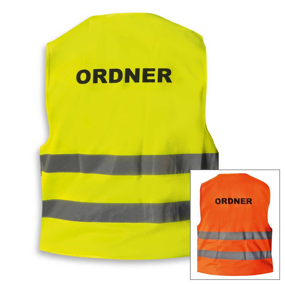 Qualitäts Warnweste Premium - ORDNER - Gelb oder Orange