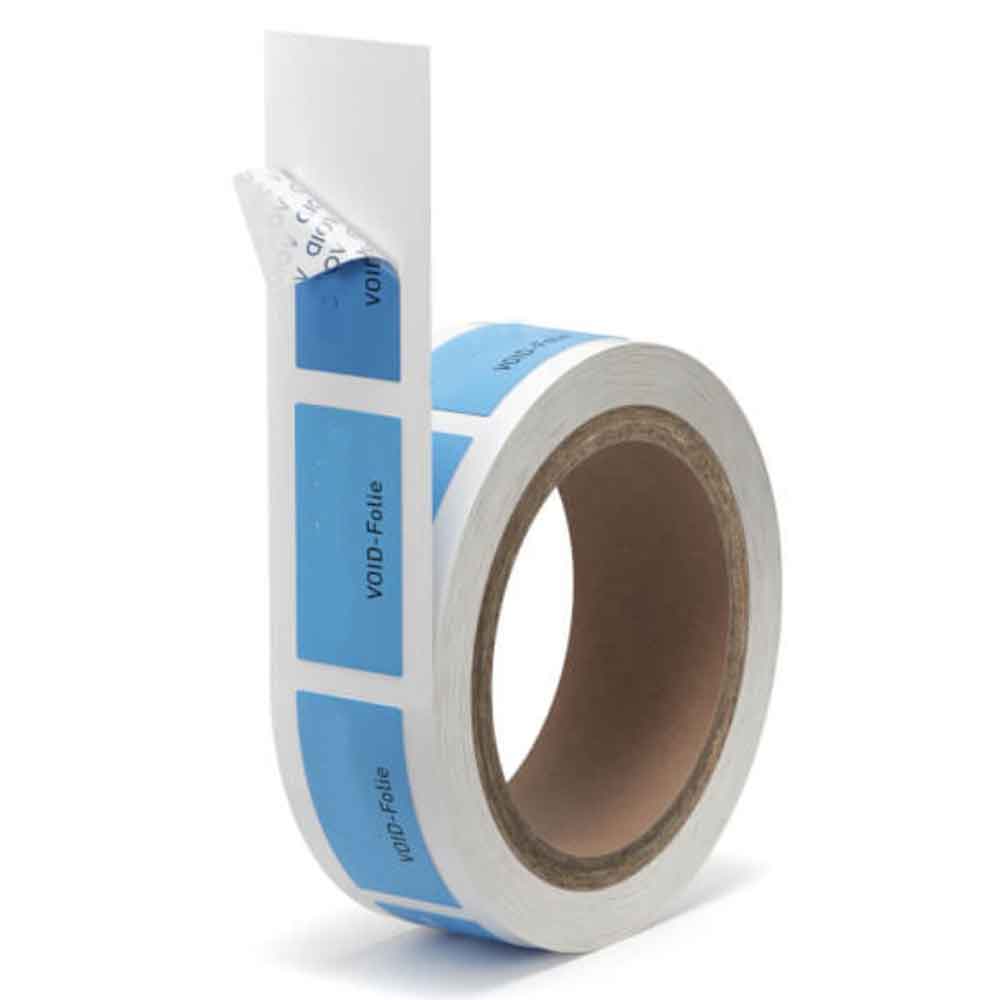 Inventar-Etikett - Eigentum von - VOID-Folie auf Bogen - mit Beschriftungsfeld