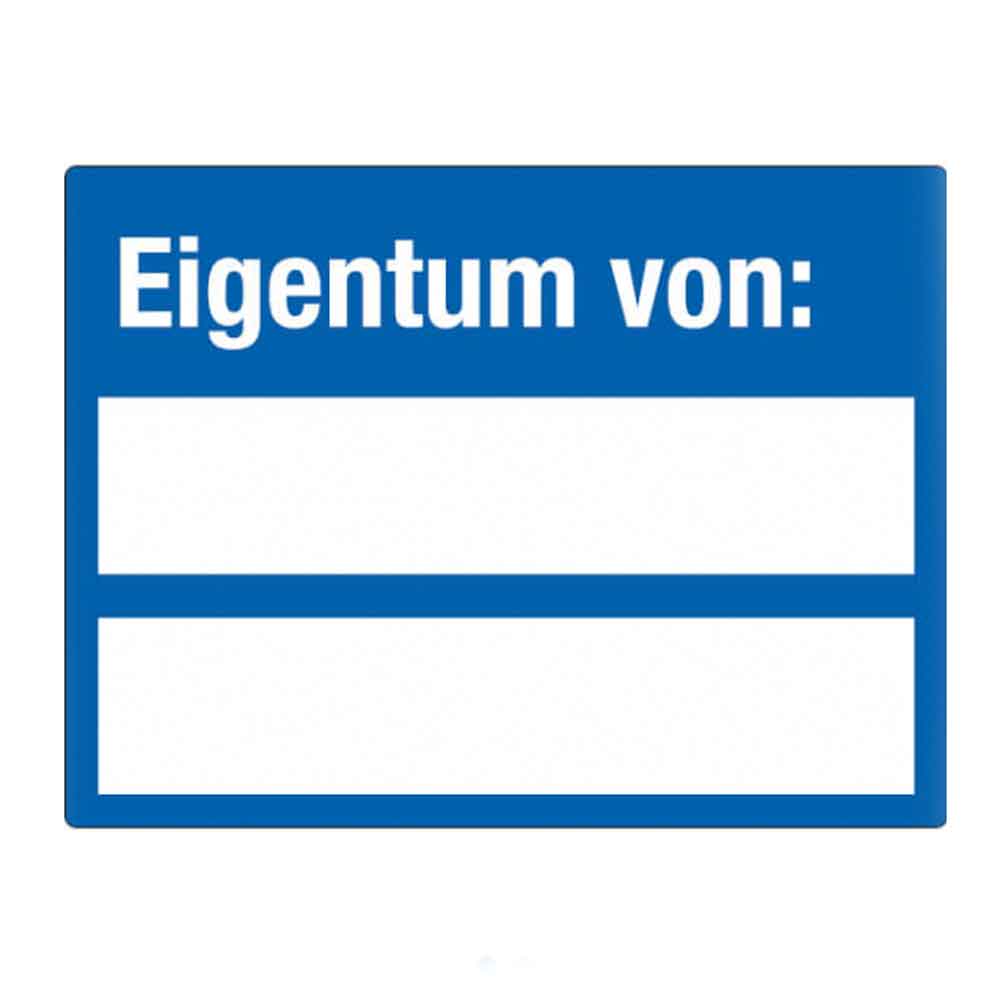 Inventar-Etikett - Eigentum von - VOID-Folie auf Bogen - mit 2 Beschriftungsfeldern