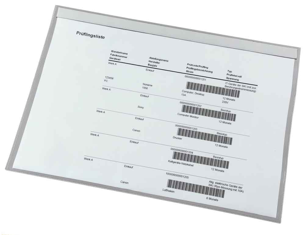 Transparente Sichthülle - mit Magnetstreifen - für DIN A3 Formate - hoch und quer