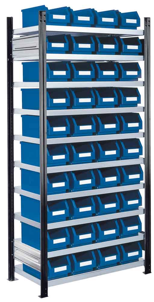 12-63-00-04-10-02-090-rasterplan-steckregal-modell-13-grundfeld-anthrazit-76d146 RasterPlan® - Steckregal Modell 13 - komplett mit Lagersichtkästen - Grund- und Anbaufeld